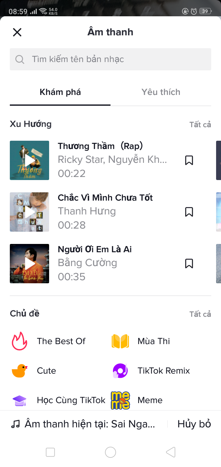 thêm nhạc trong tiktok 