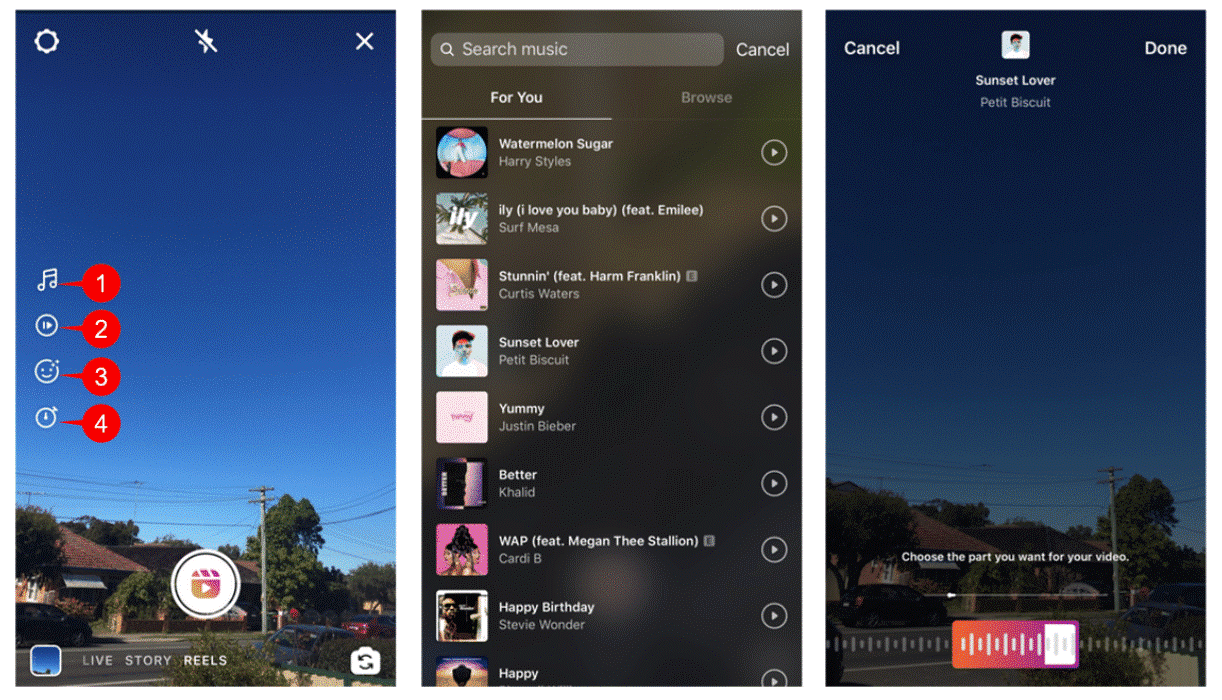 Cách tạo một video bằng Reel