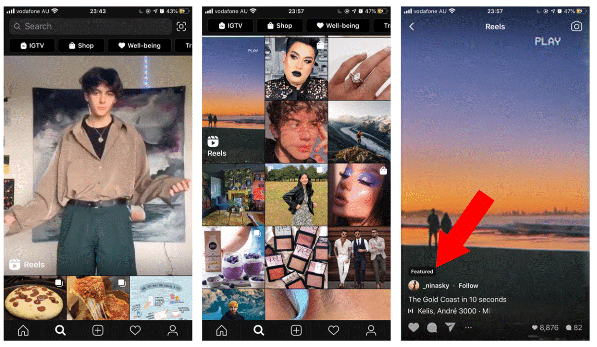 Sử dụng tab Khám phá