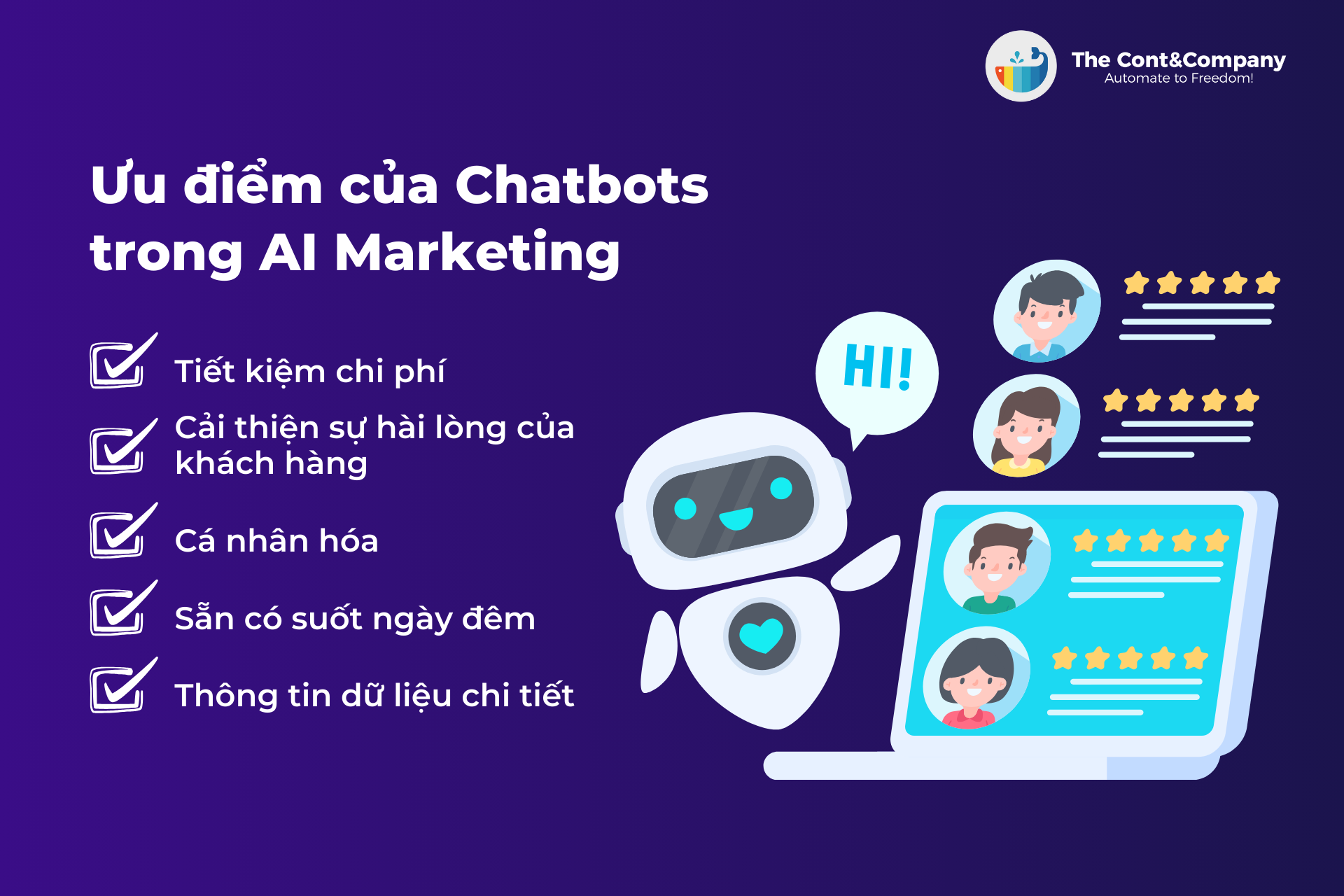 Ưu điểm của Chatbots trong AI Marketing